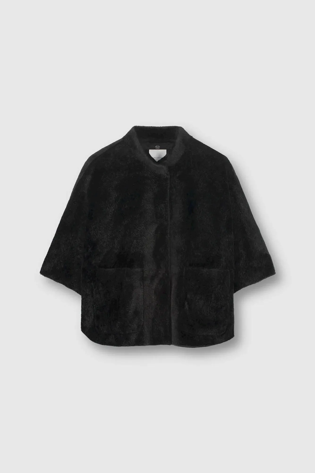 RINO & PELLE DEWI FAUX FUR CAPE IN BLACK