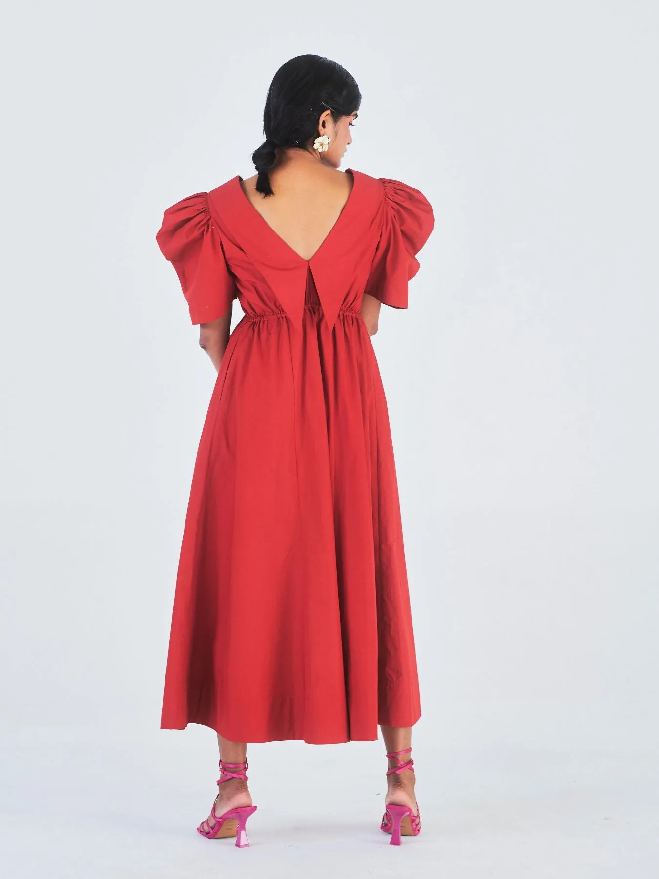 Rukmini Dress, Bright Red