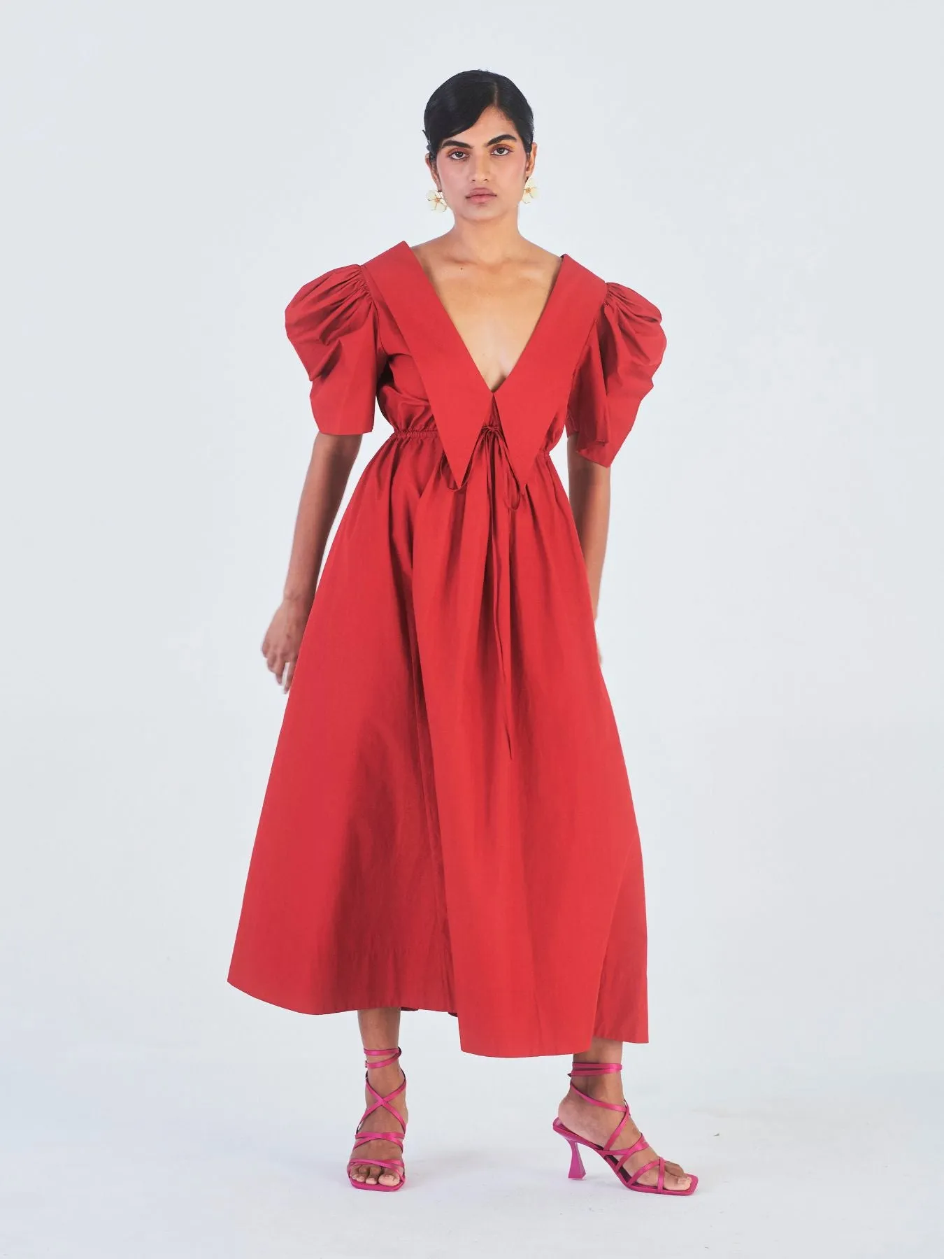 Rukmini Dress, Bright Red