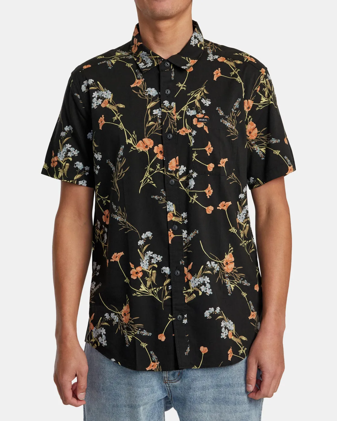 RVCA Further Floral Short Sleeve Woven Shirt - Midnight