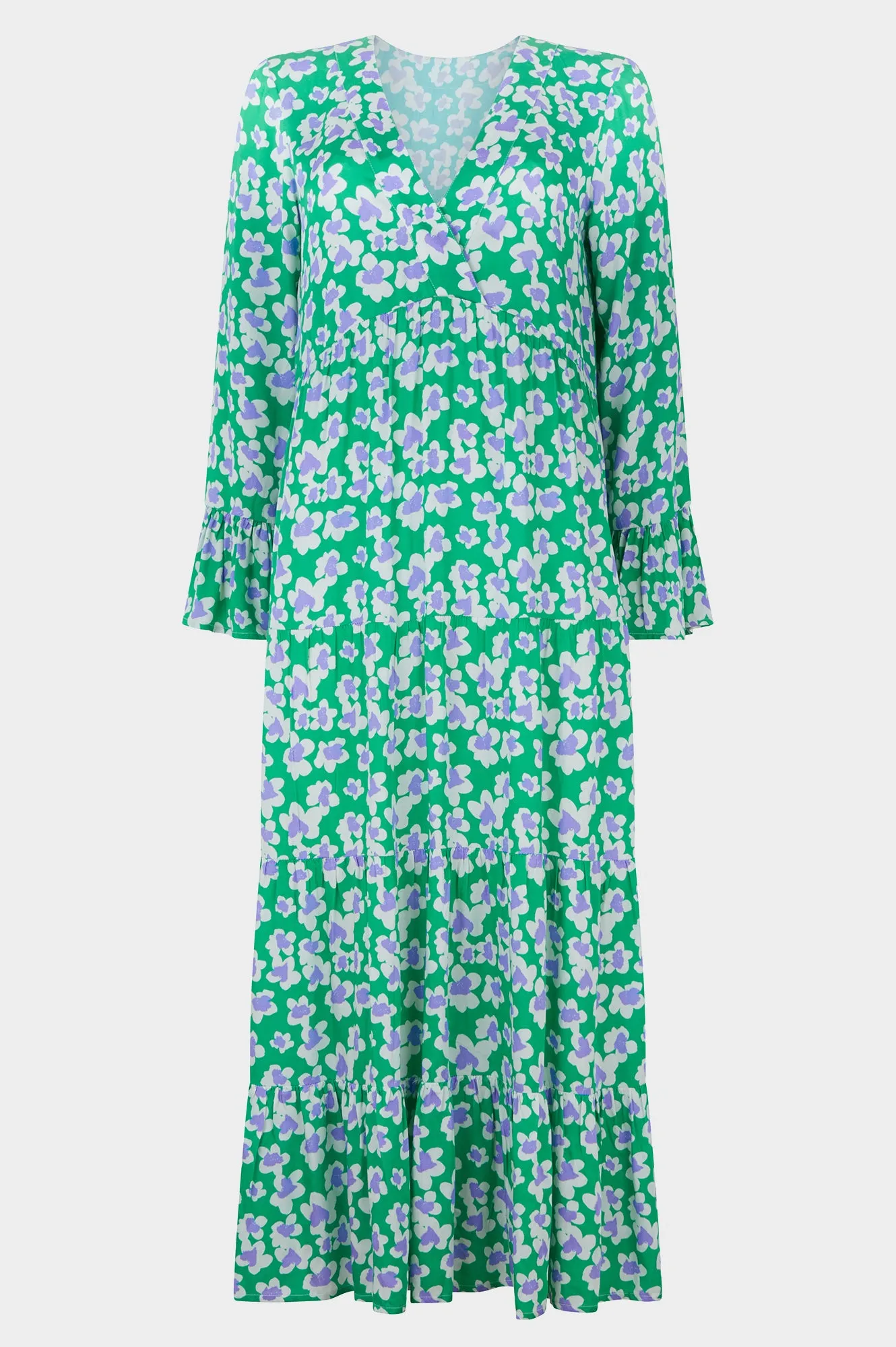 Sandy Midi Dress | Flower Green/ Purple