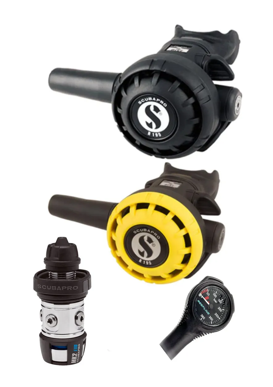 Scubapro Regulator Set: MK2 Evo   R195   R Series Octopus   Free SPG