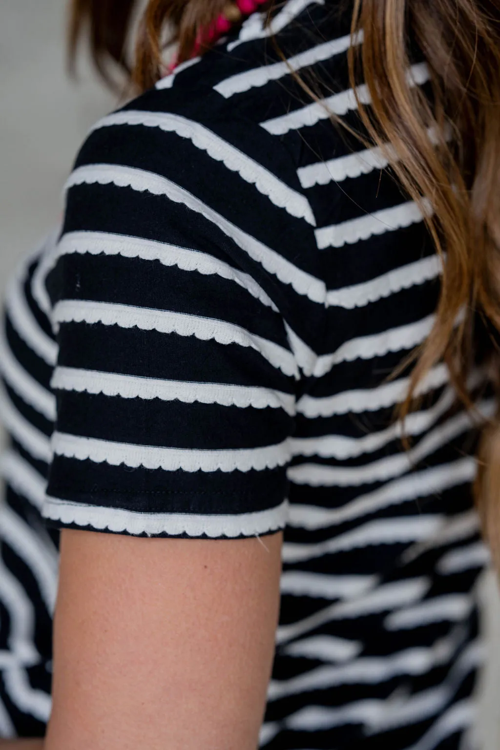 Simple Scalloped Stripes Tee