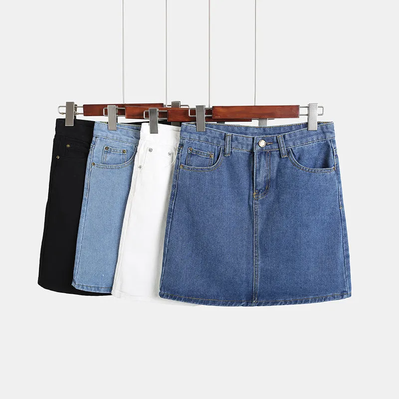 Stylish Summer Women's High Waist Denim Skirt – A-Line, Mini, Retro & Sexy