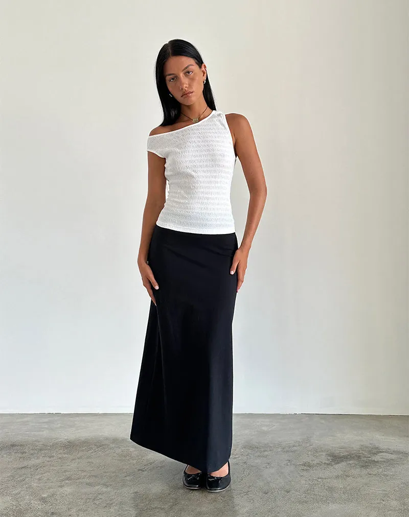 Tamia Asymmetric Top in Crinkle White