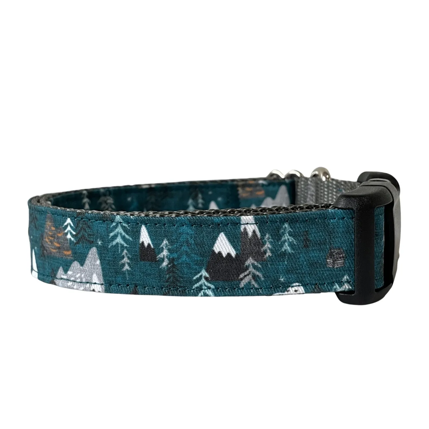 Teal Woodland Mountain Dog Collar