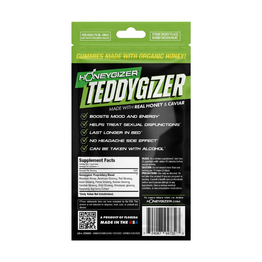 TEDDYGIZER Male Sexual Enhancement Gummy - Real Honey & Ginseng (24 ct.)