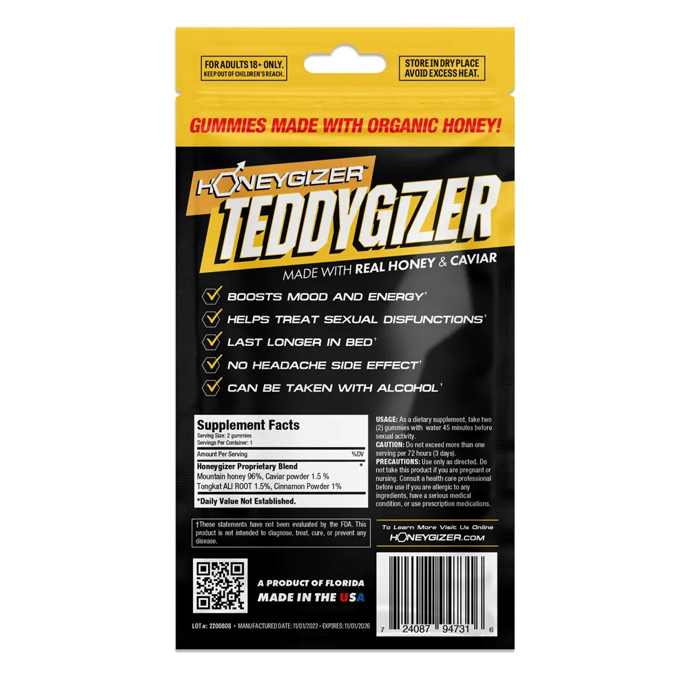 TEDDYGIZER Male Sexual Enhancement Gummy - Real Honey With Caviar & Fish Oils (1 ct.)