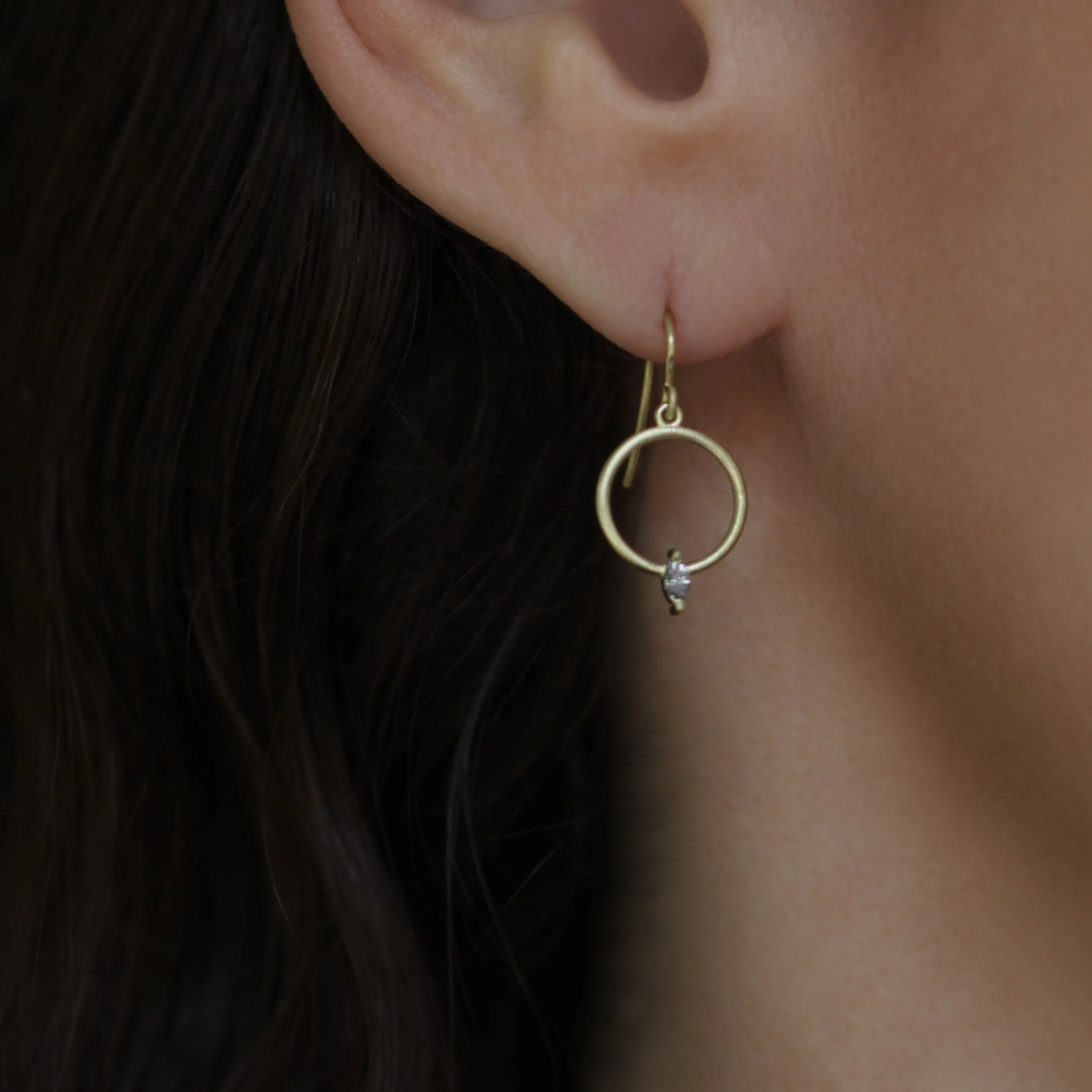 The Marquise Diamond Mini Hoop Earring