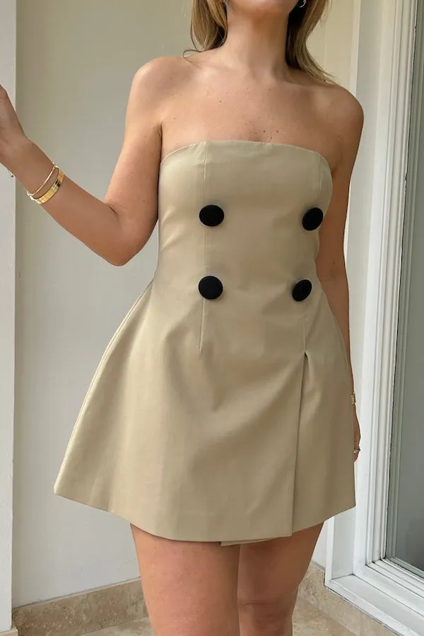 The Ultimate Muse Trench Mini Dress Beige