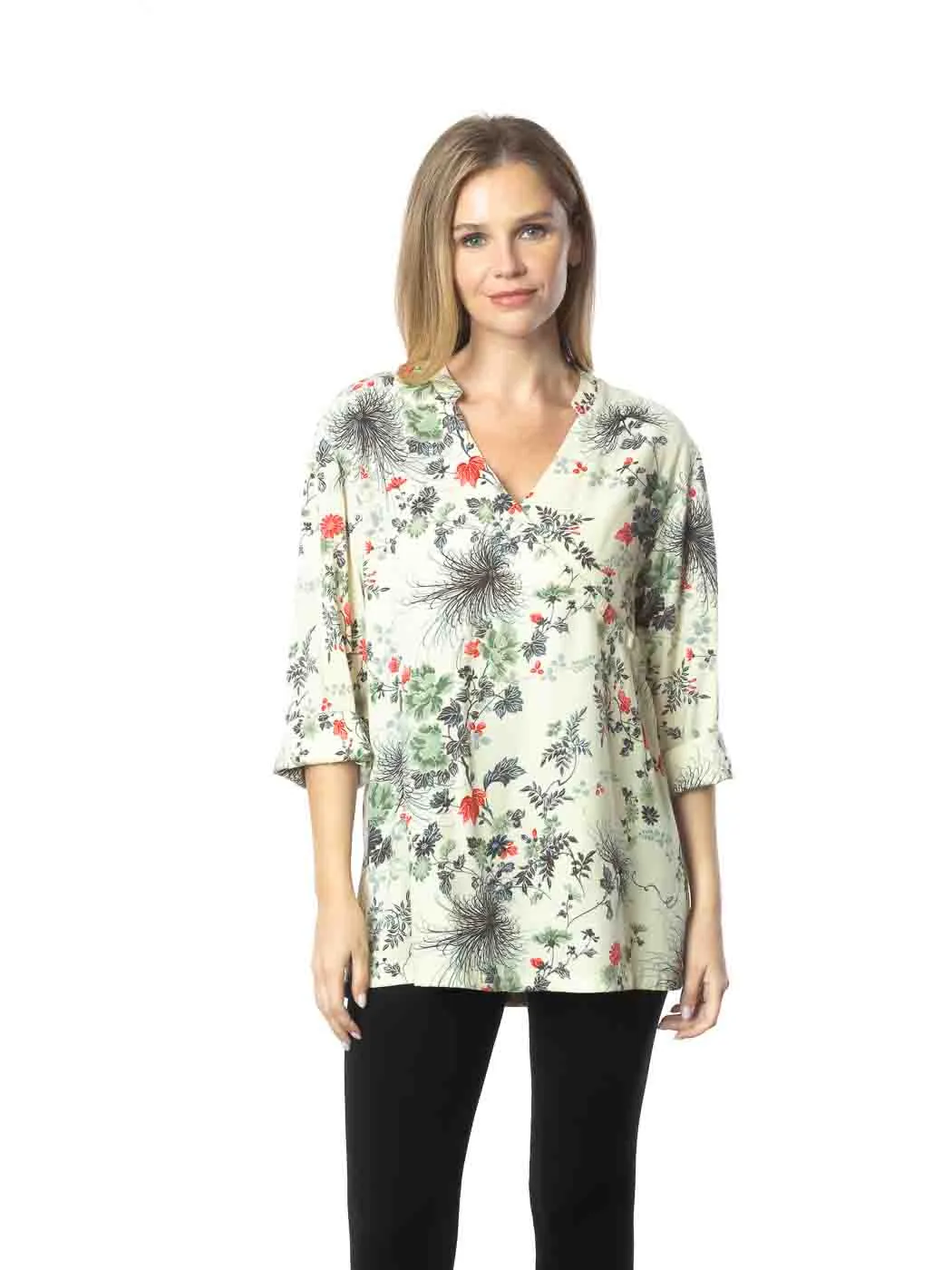 Tianello  TENCEL™ "Passion Flower"   Print   "Diva' Blouse