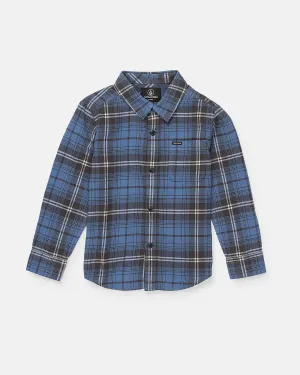 Toddler Boys Caden Plaid Long Sleeve Shirt - Blue