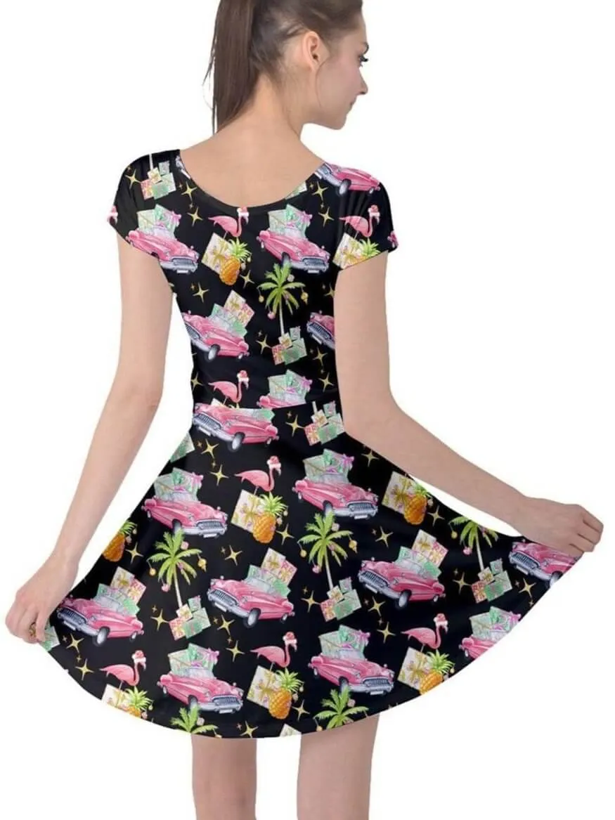 Tropical Christmas Cap Sleeve Dress [IN STOCK]