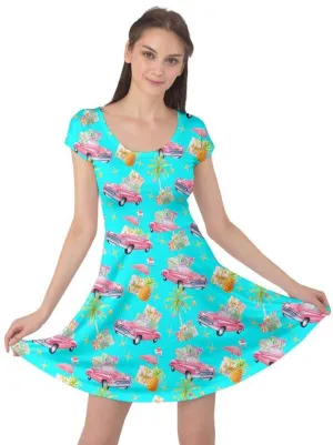 Tropical Christmas Cap Sleeve Dress [IN STOCK]