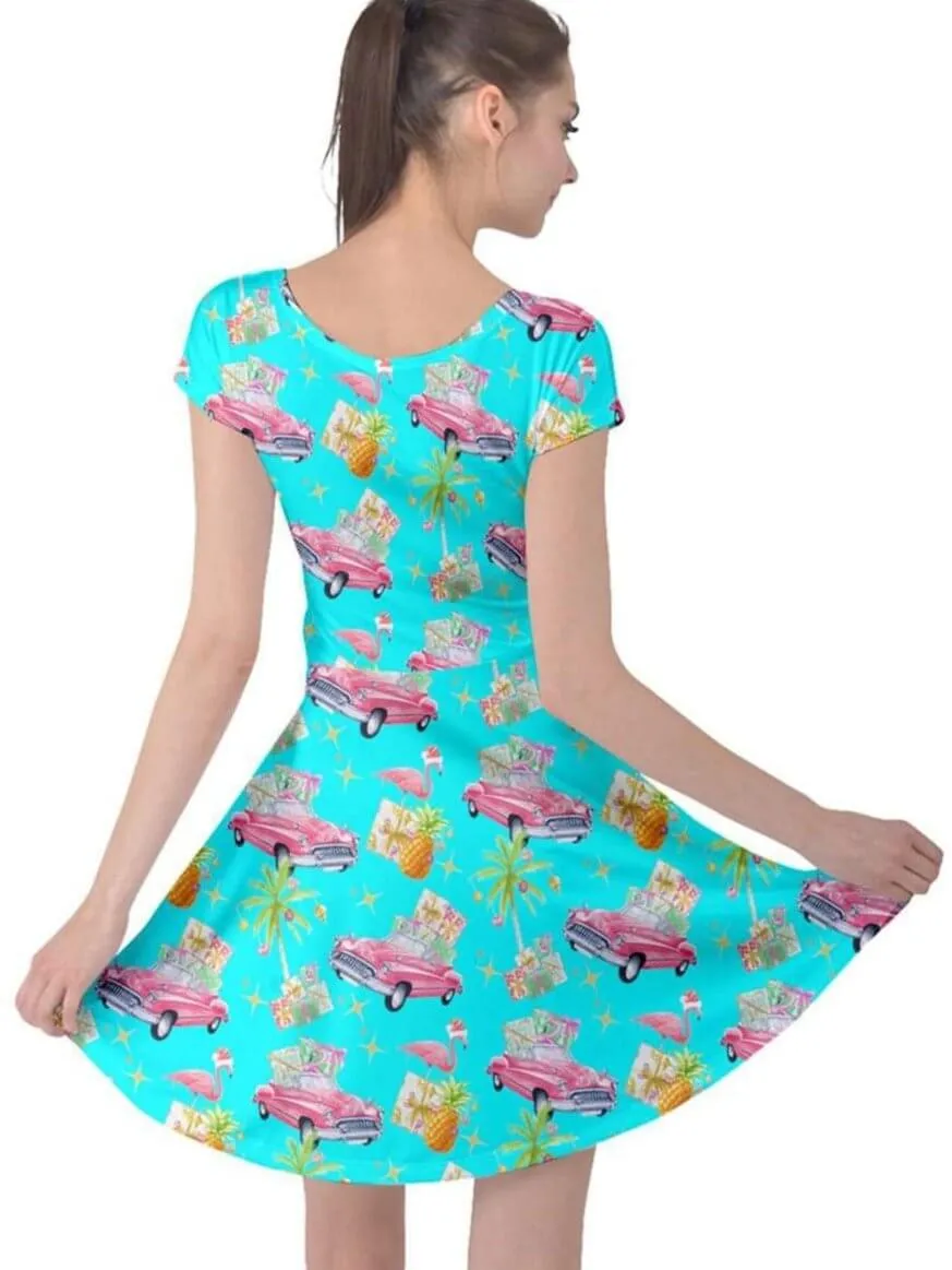 Tropical Christmas Cap Sleeve Dress [IN STOCK]