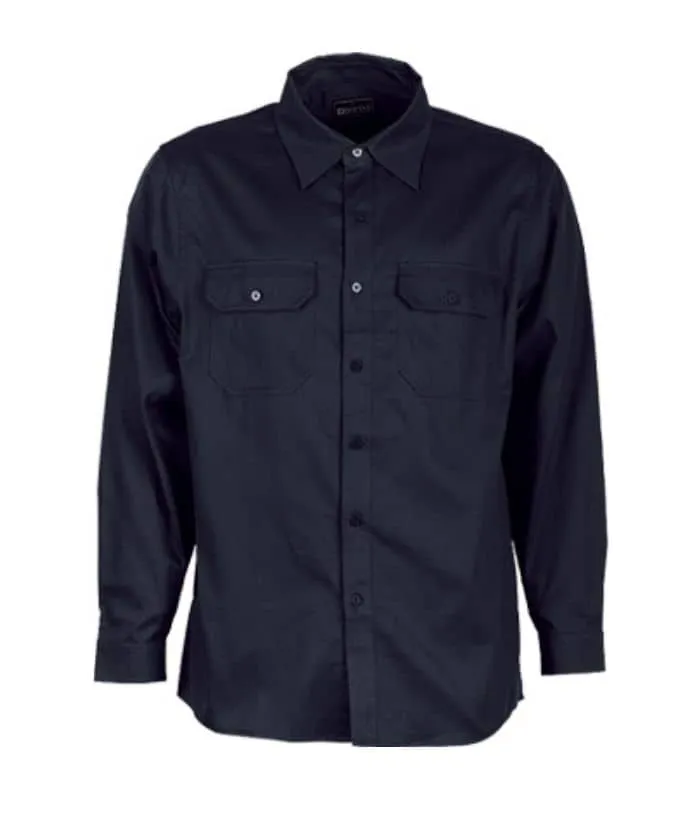 Unisex Cotton Drill, Long Sleeve Work Shirt