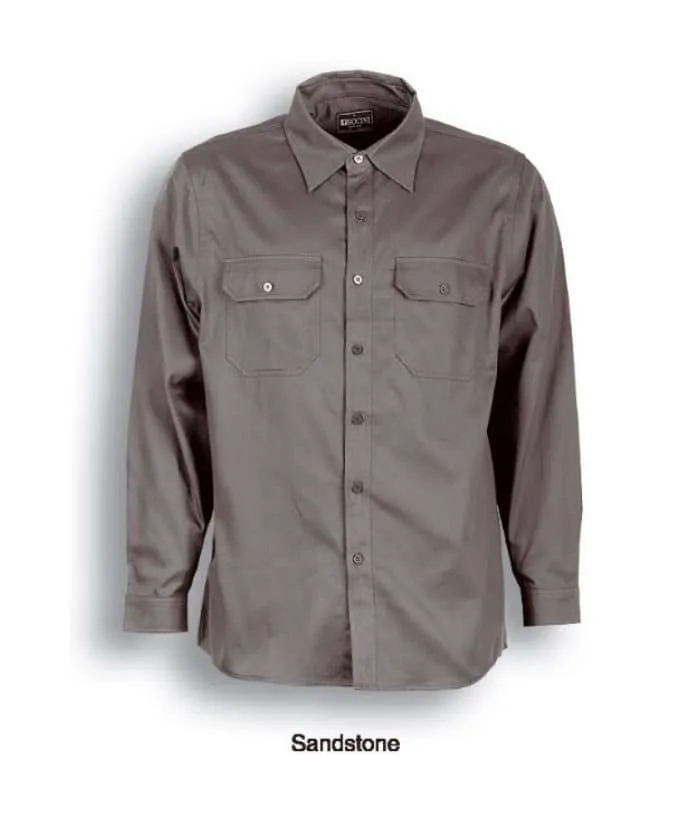 Unisex Cotton Drill, Long Sleeve Work Shirt