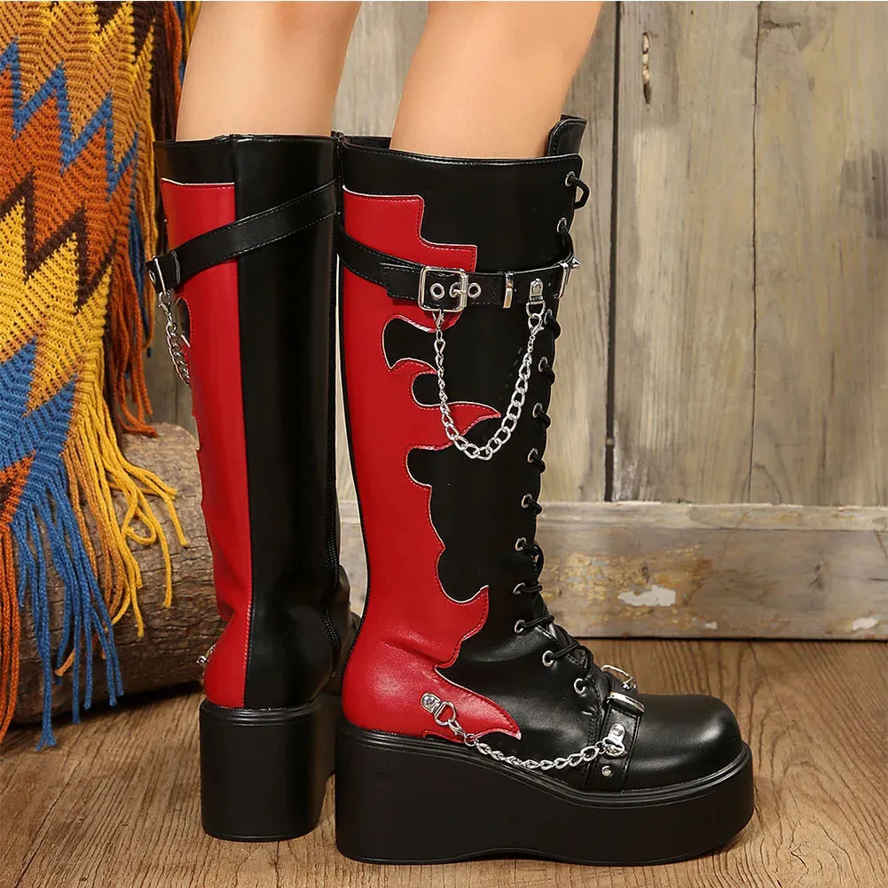 Up In Flames Platform Boots