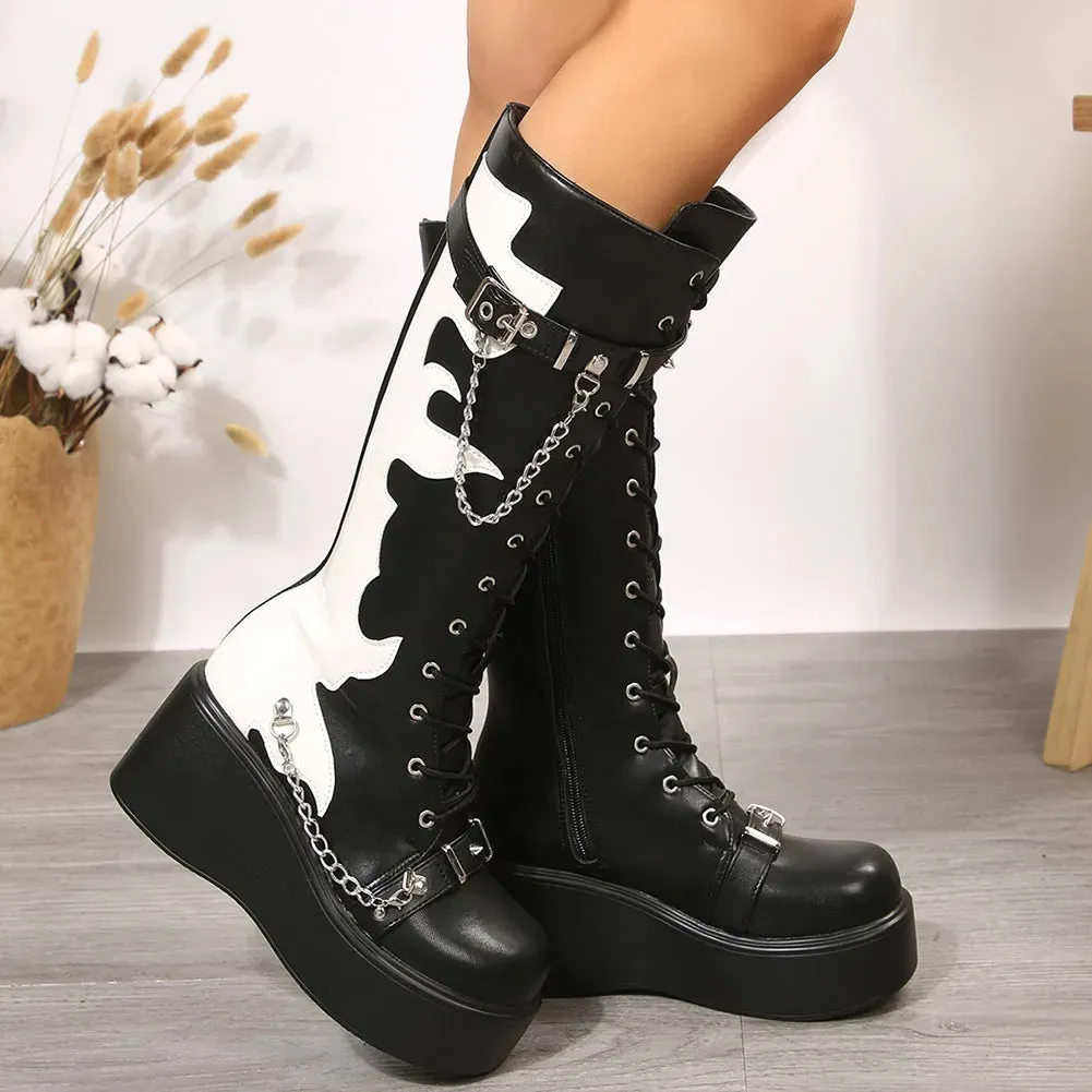 Up In Flames Platform Boots