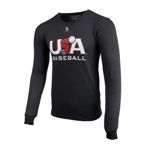 USA x Baseballism Long Sleeve Grey Traditional Tee