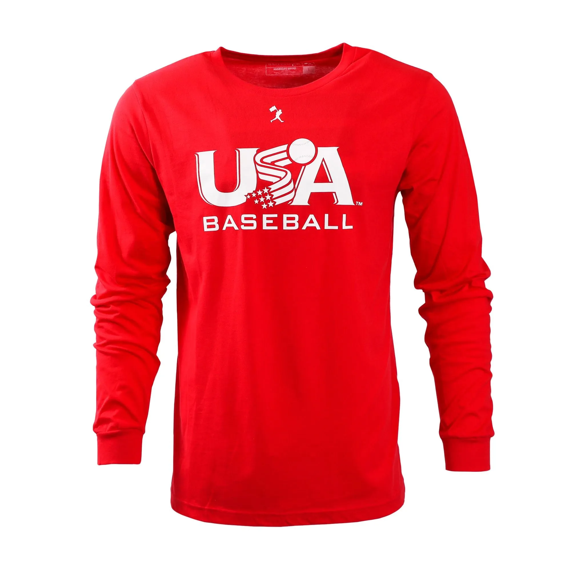 USA x Baseballism Long Sleeve Red Traditional Tee