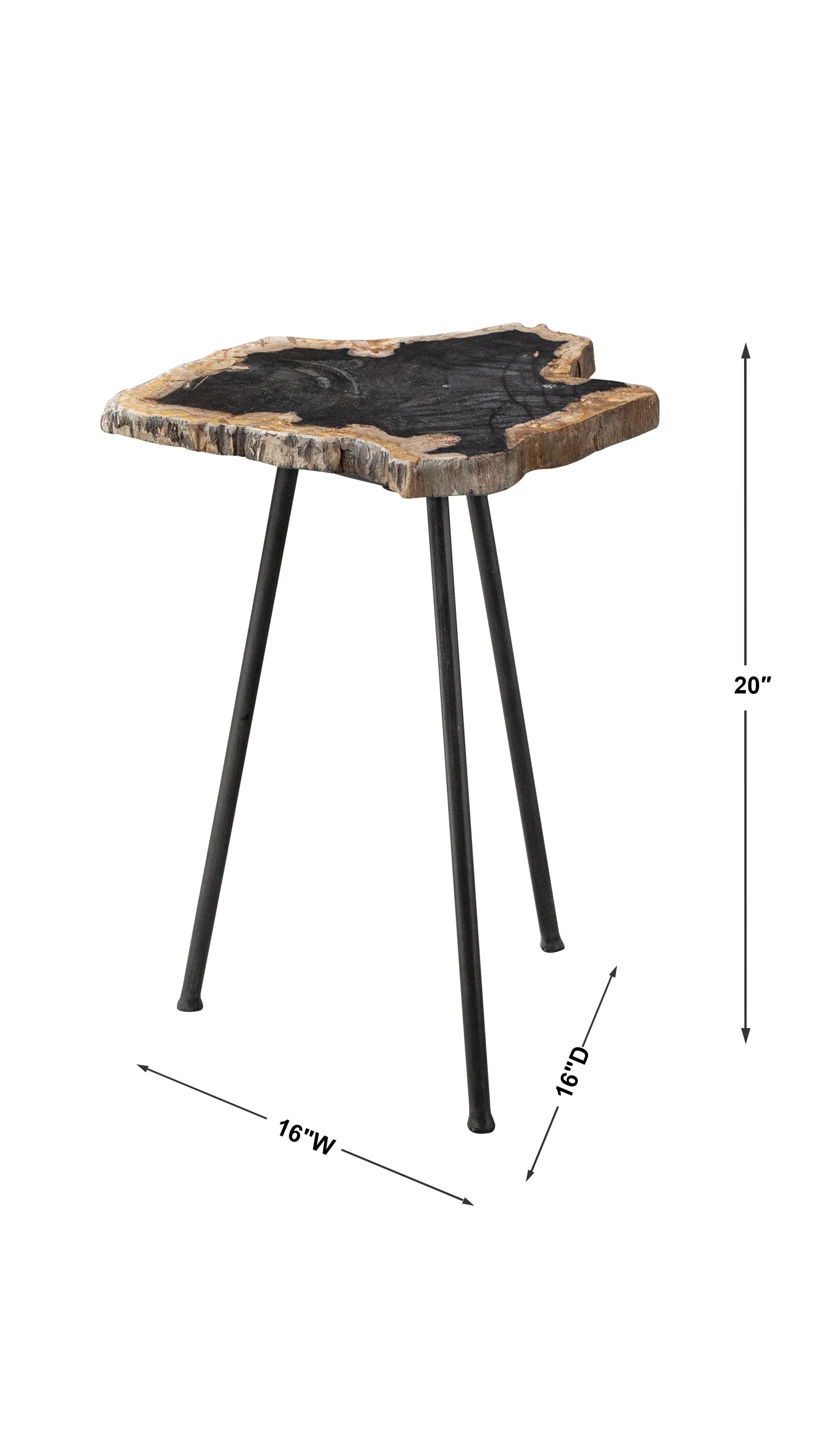 Uttermost Mircea Petrified Wood Accent Table