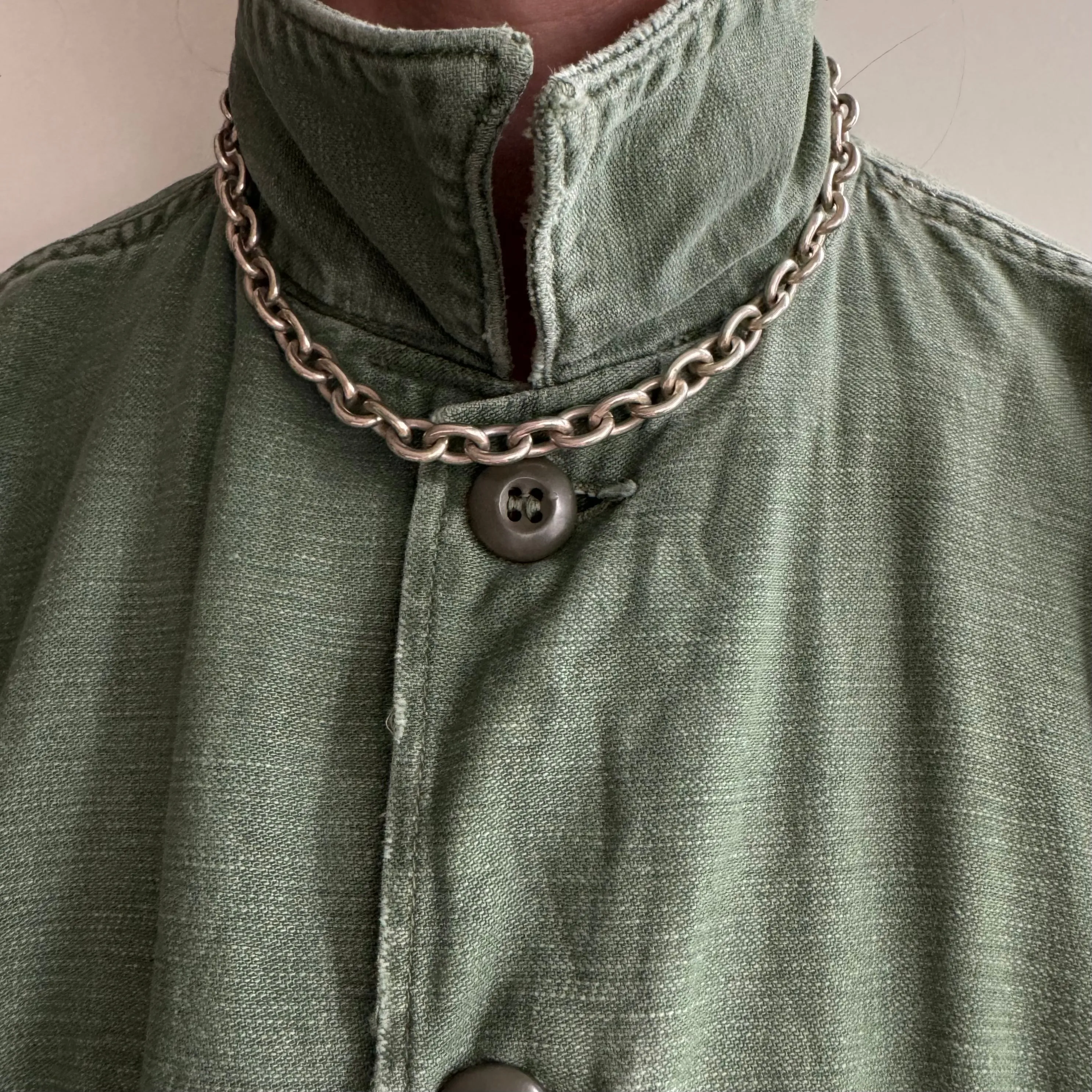 V I N T A G E // cable hug / sterling silver chunky cable chain collar necklace by prochain / 16.5", 60g