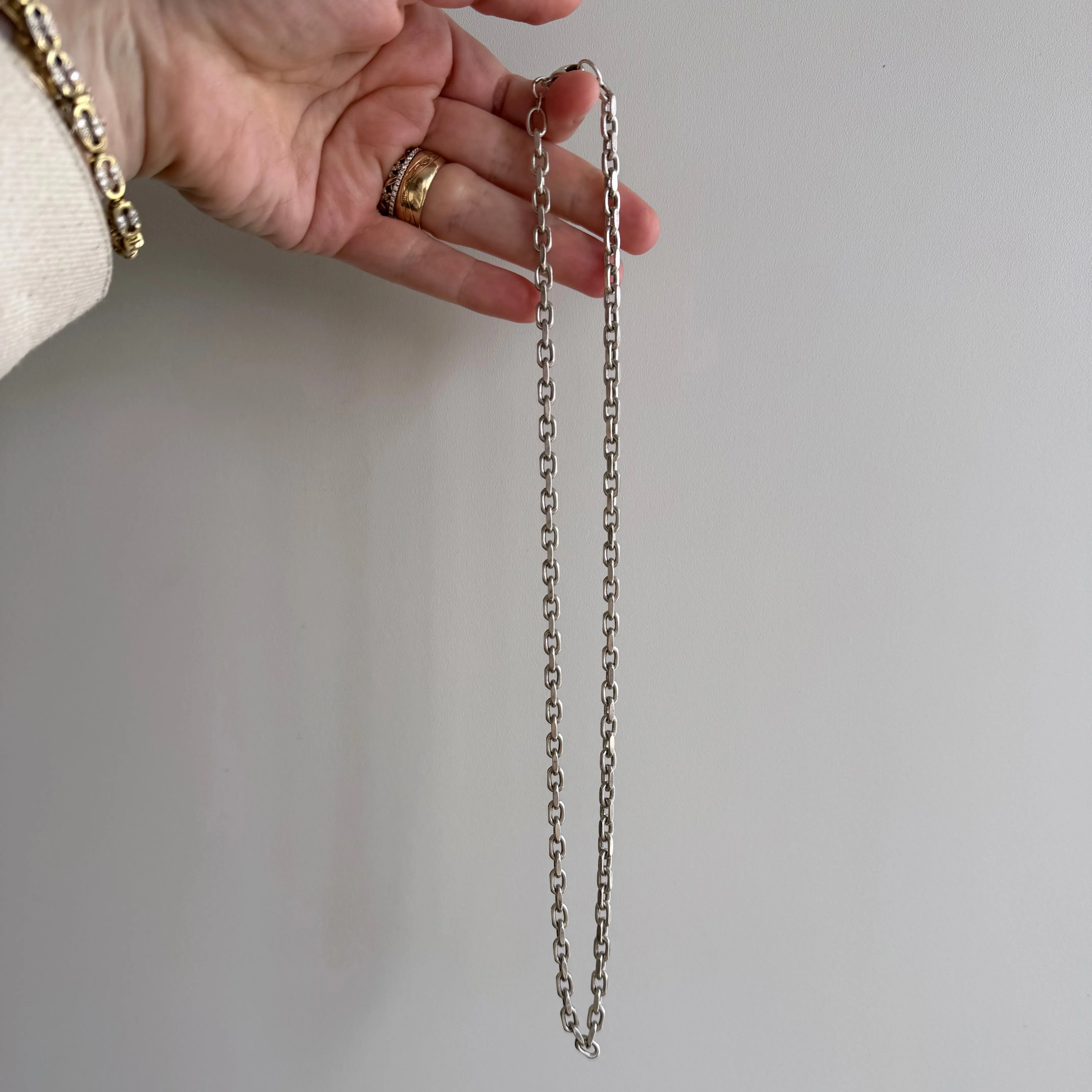 V I N T A G E // classic biker / sterling silver sturdy biker chain / 20", 28g