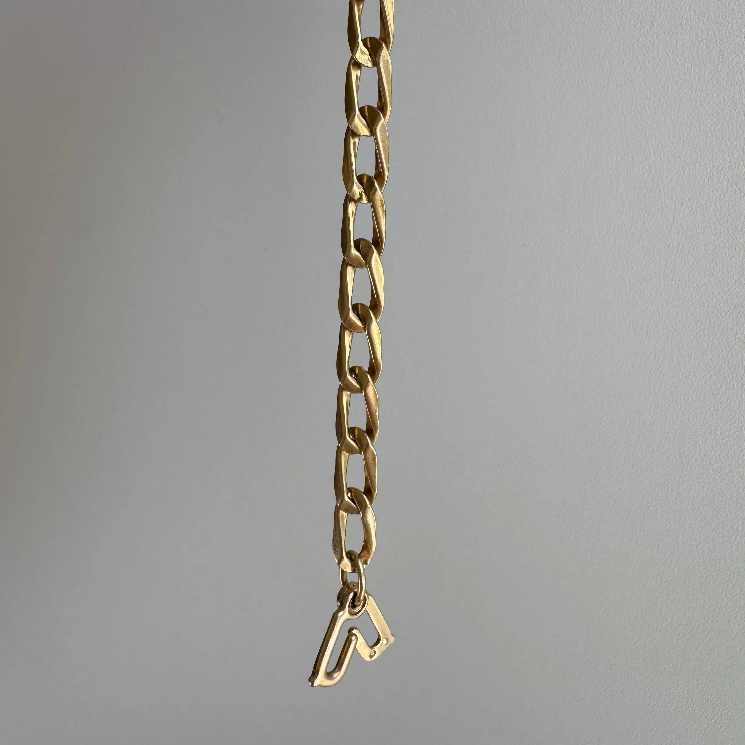 V I N T A G E // loveliest links / 14k yellow gold paperclip curb link bracelet / 8.5", 15.5g