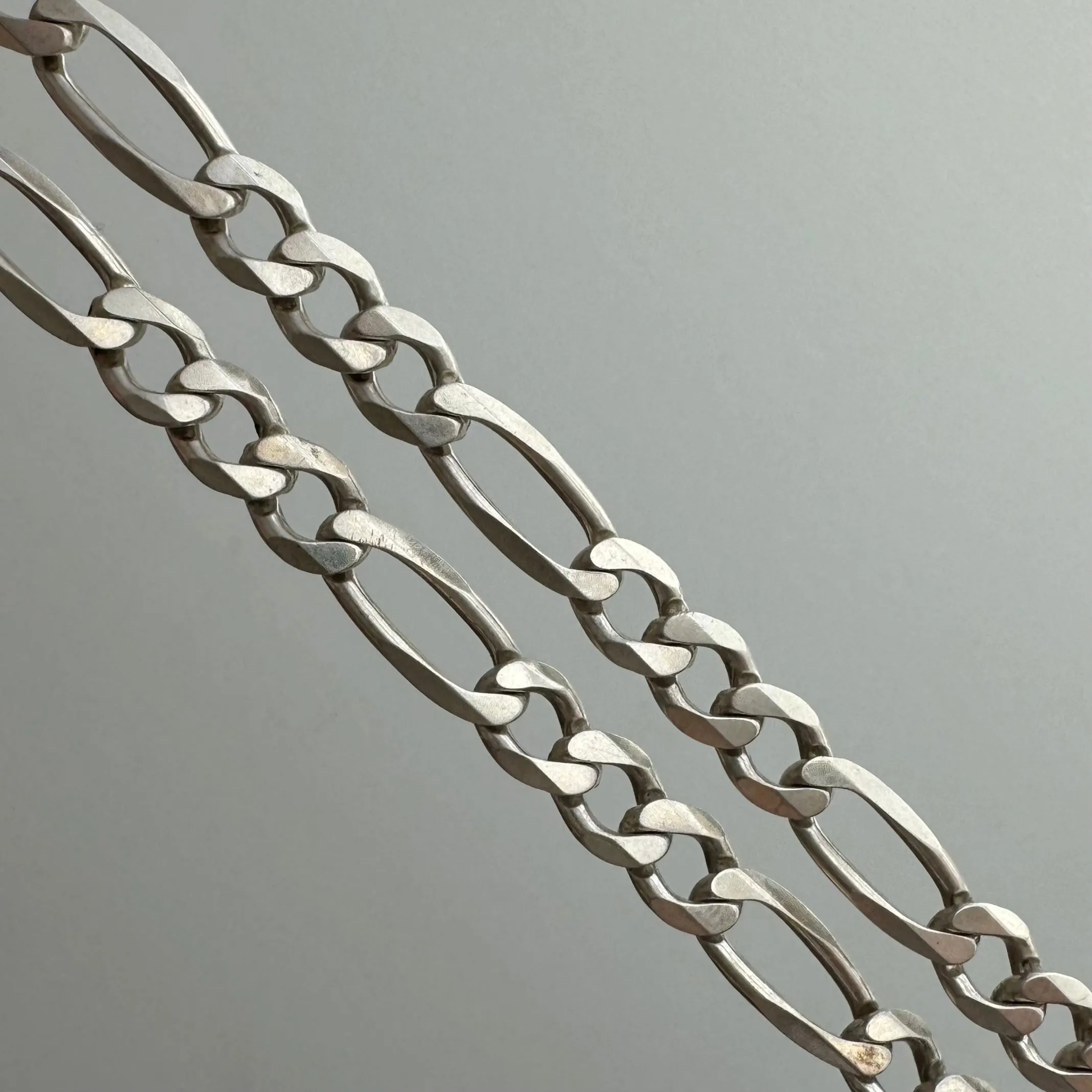 V I N T A G E // three to one figaro / Italy sterling silver figaro chain / 21", 32g