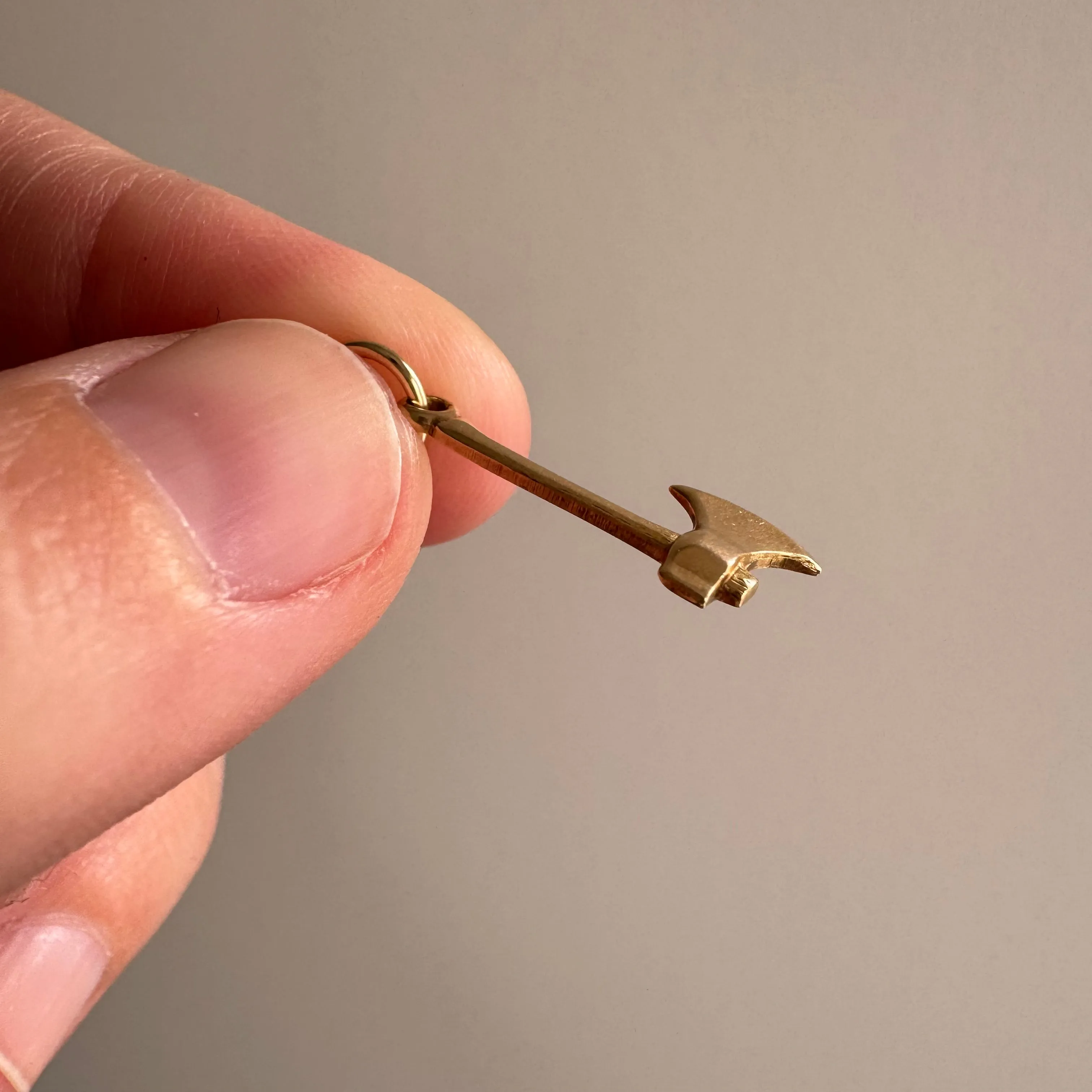 V I N T A G E // tiniest axe / 10k yellow gold small axe / a pendant or charm