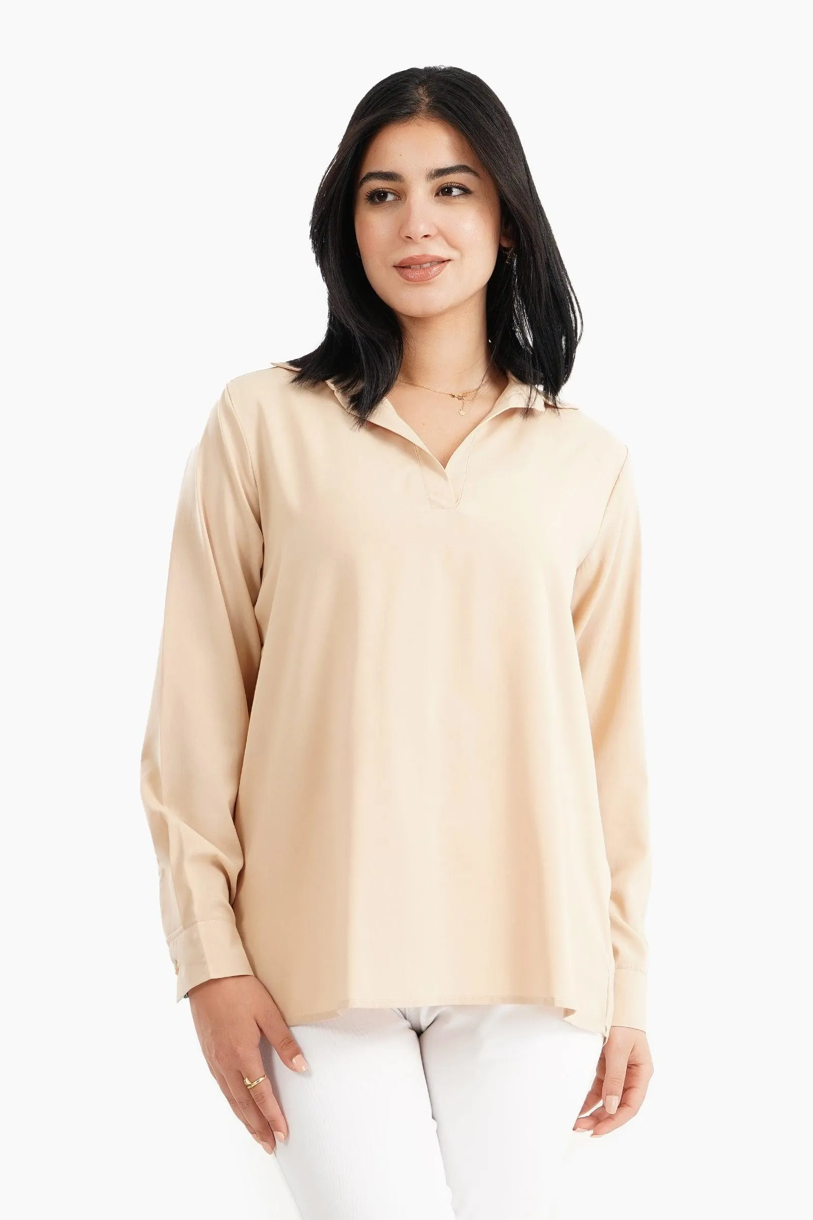 V-Neck Collared Blouse