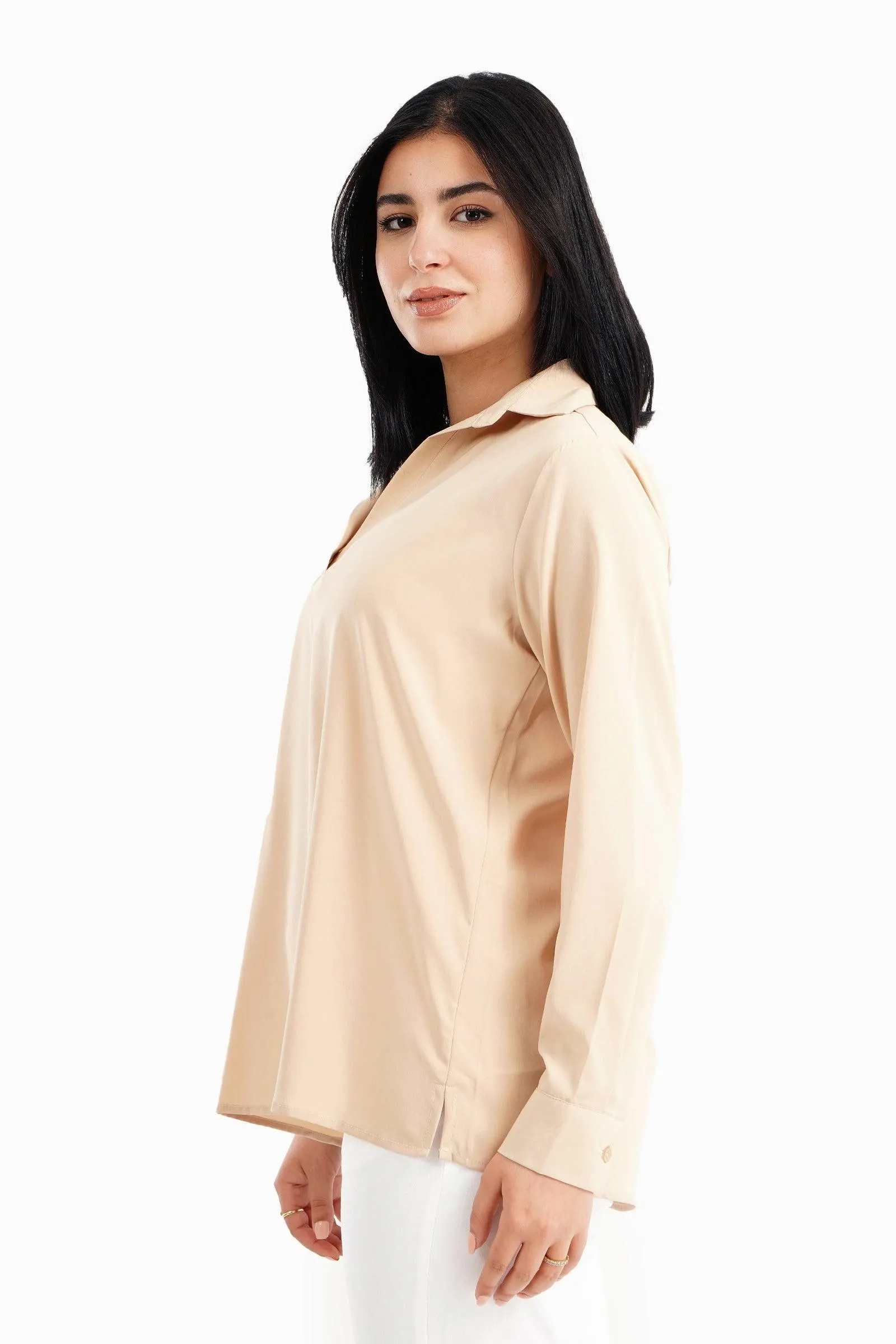 V-Neck Collared Blouse