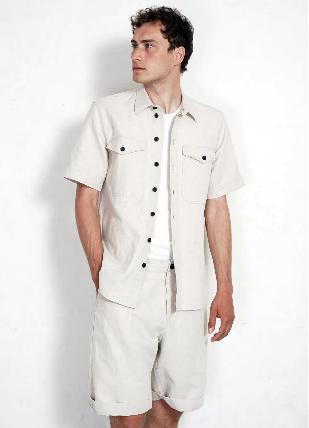 VILLY | Short Sleeve Shirt | Flax Nature