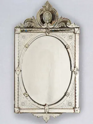 Vintage Venetian mirror with crest 49¼" x 27½"