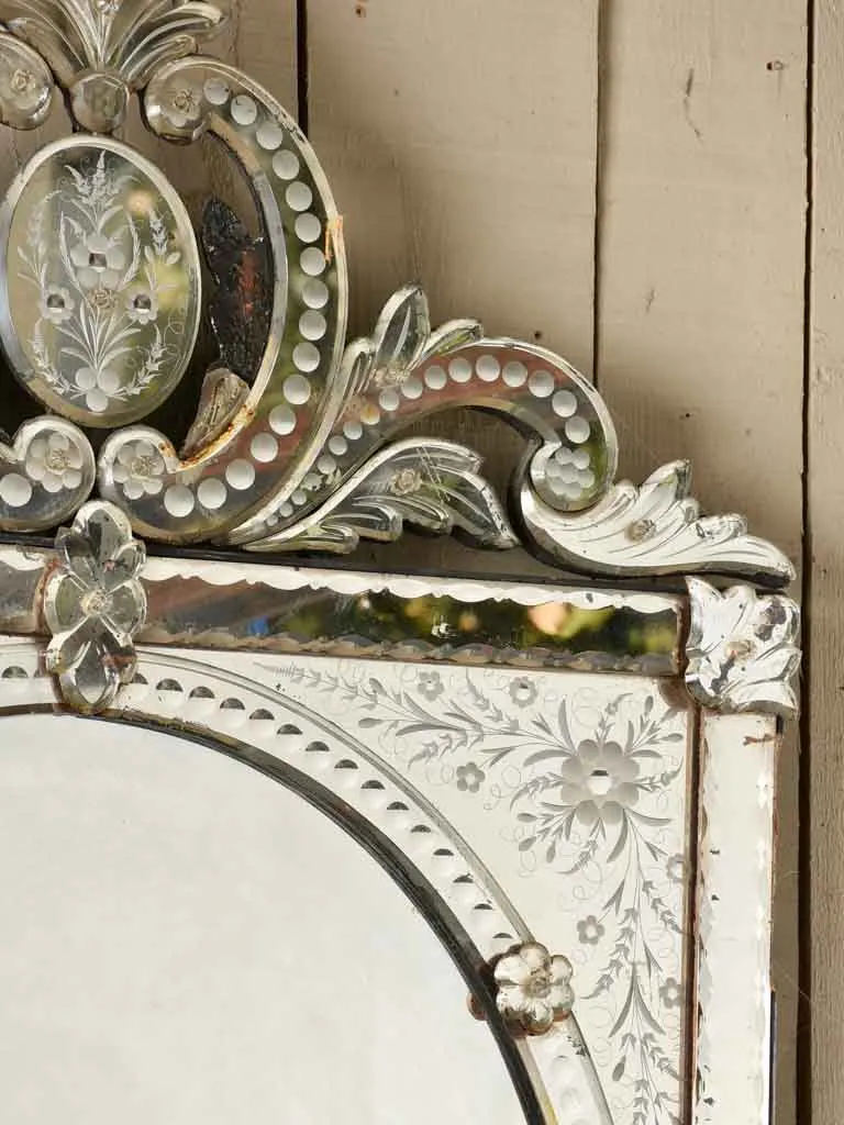 Vintage Venetian mirror with crest 49¼" x 27½"