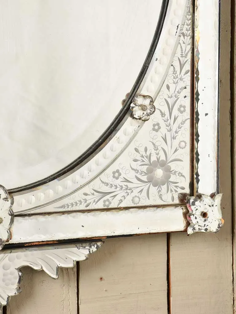 Vintage Venetian mirror with crest 49¼" x 27½"