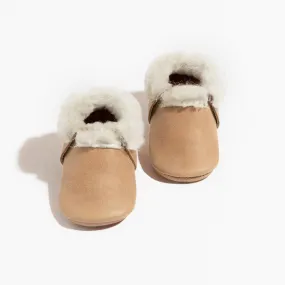 Weathered Brown Shearling Baby Shoe