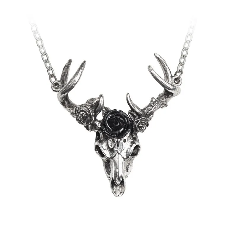 WHITE HART, BLACK ROSE NECKLACE