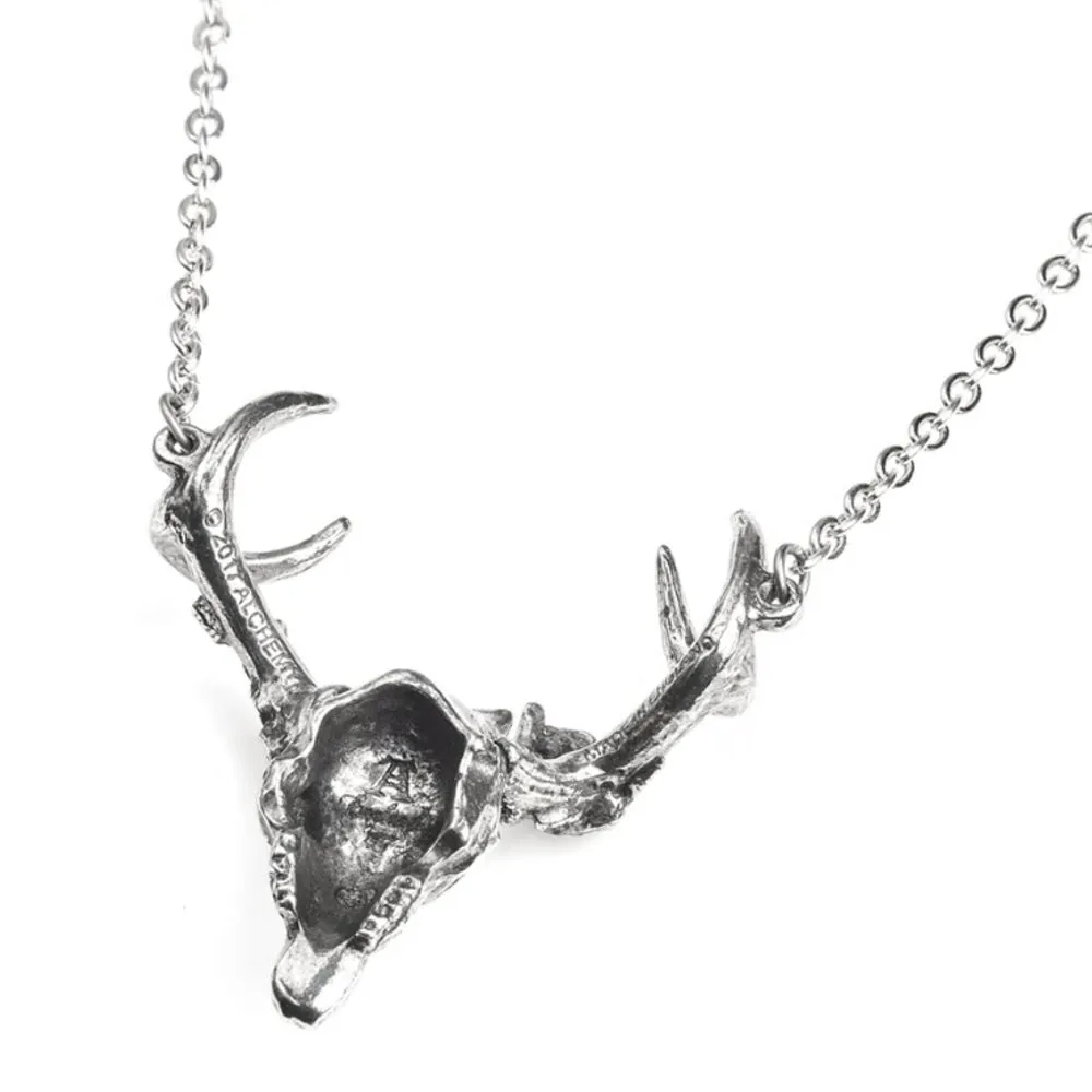 White Hart, Black Rose Pendant Necklace by Alchemy Gothic