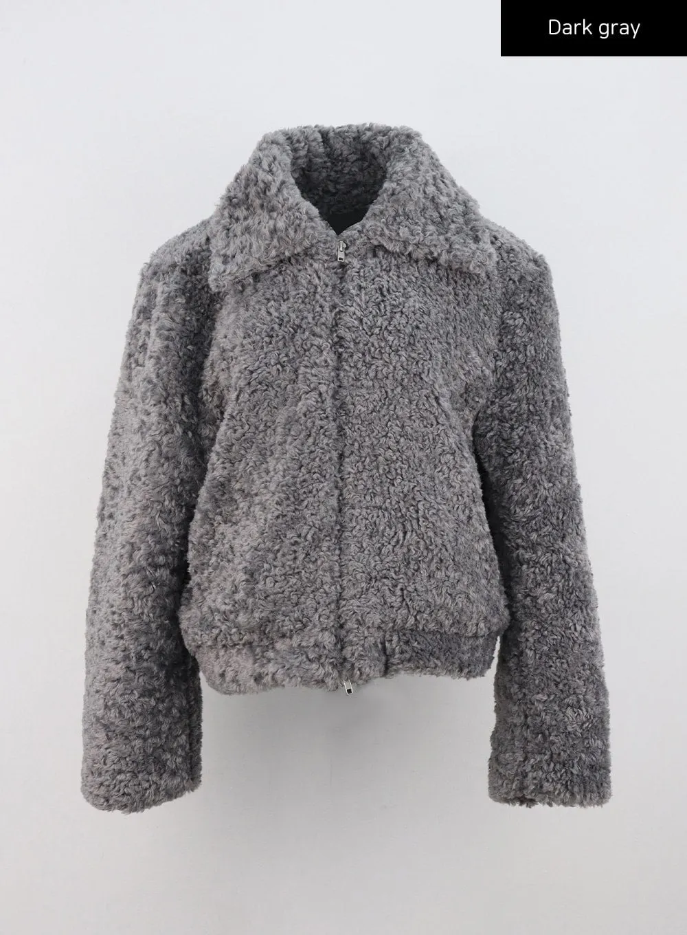 Wide Collar Faux Fur Jacket CN315