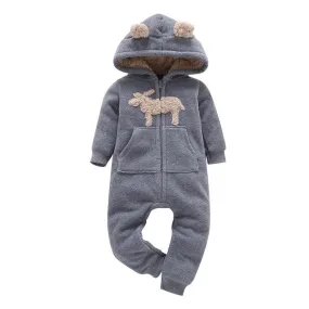 Winter Fur Baby Romper hoodies kids clothing