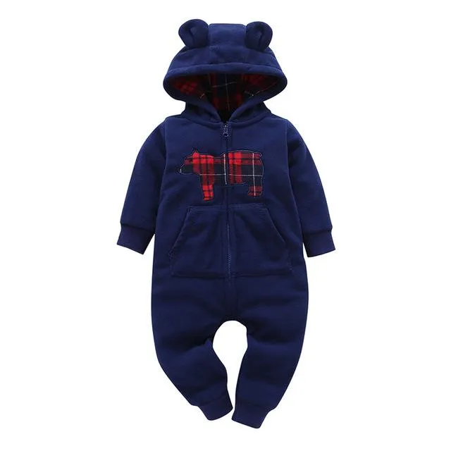 Winter Fur Baby Romper hoodies kids clothing