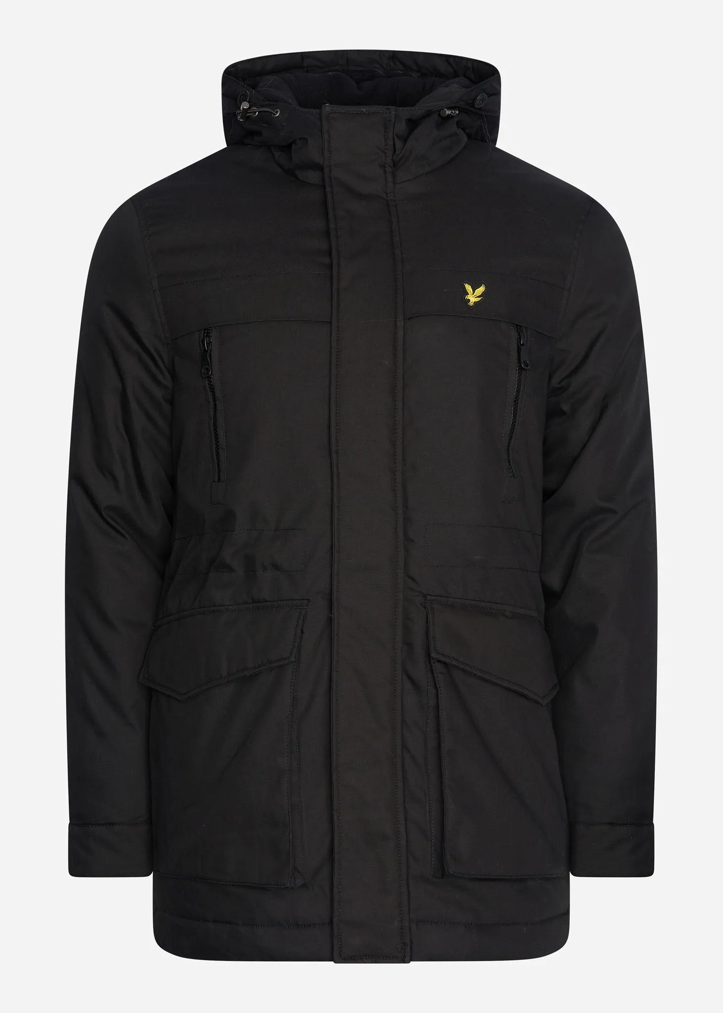 Winter weight micro fleece lined parka - jet black