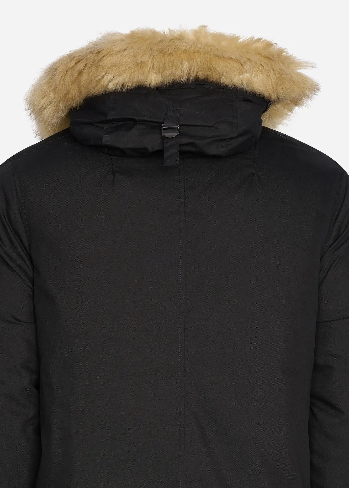 Winter weight micro fleece lined parka - jet black