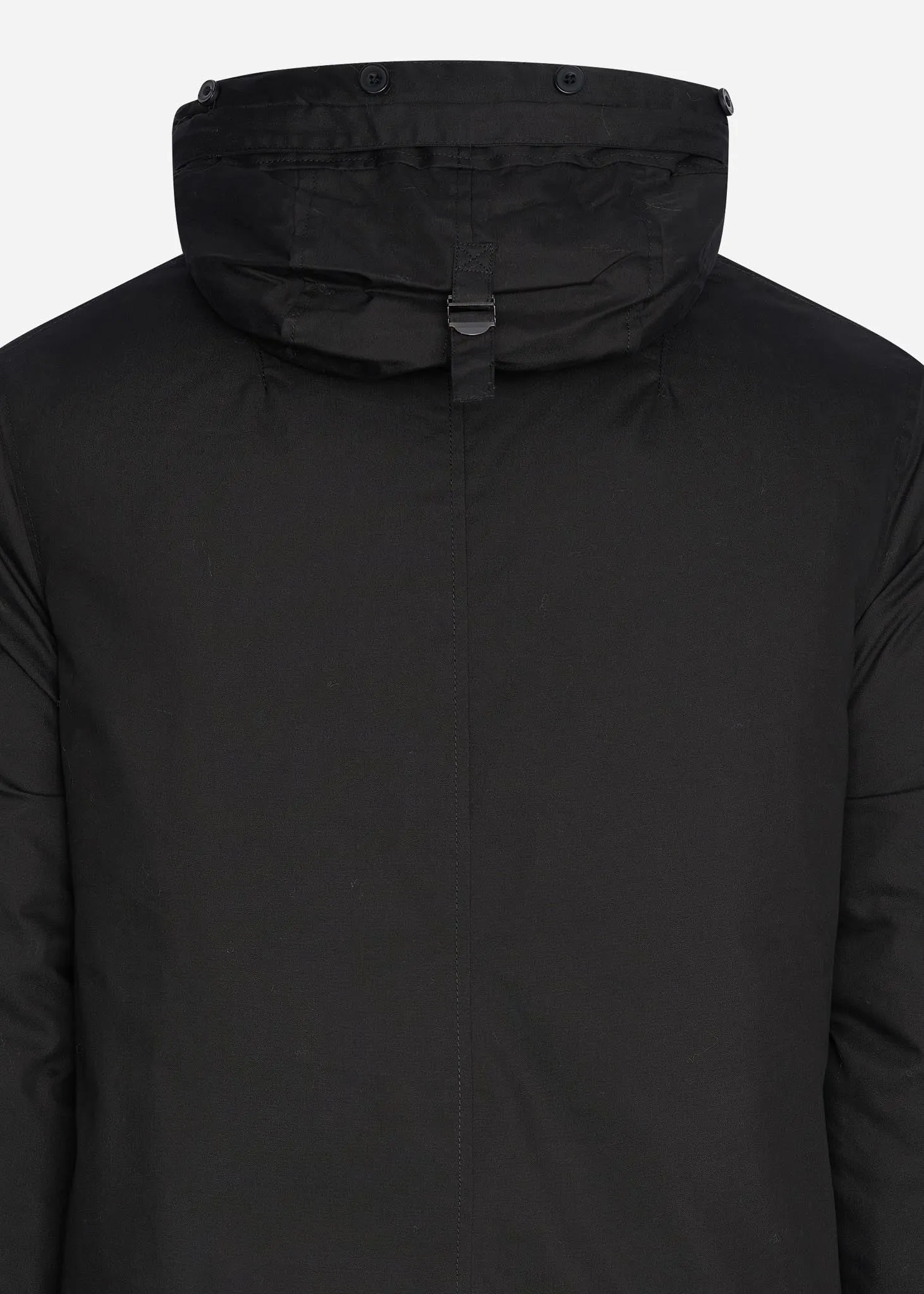 Winter weight micro fleece lined parka - jet black