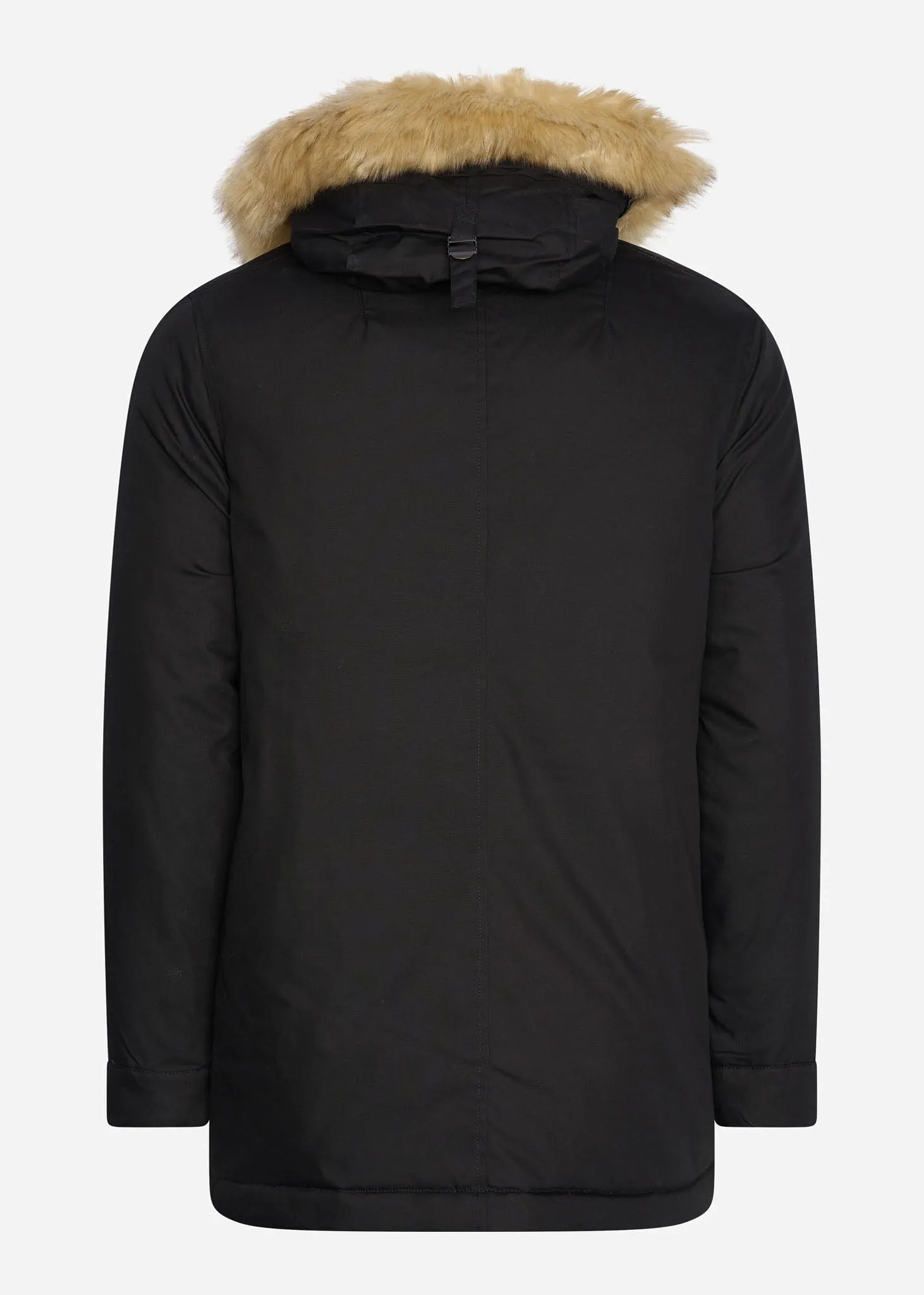 Winter weight micro fleece lined parka - jet black