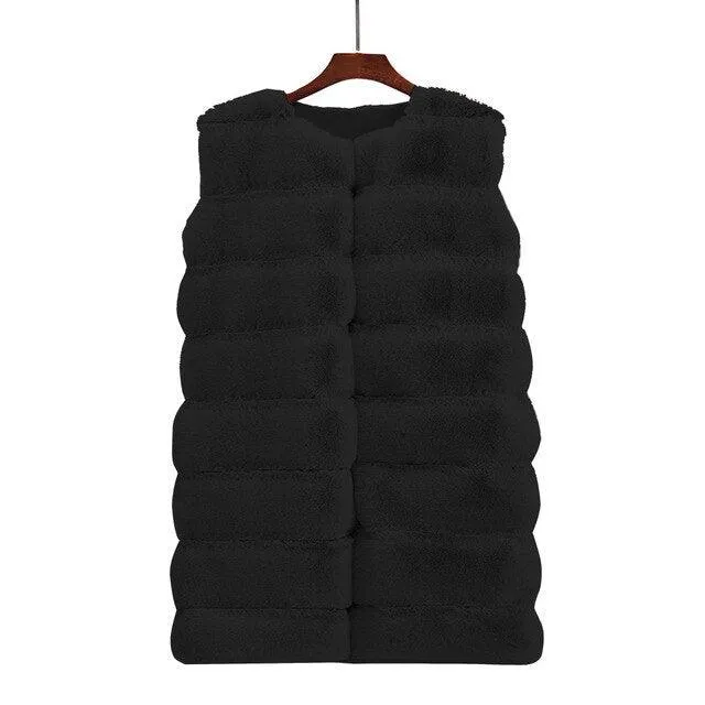 Women Faux Fur Puffy Vest