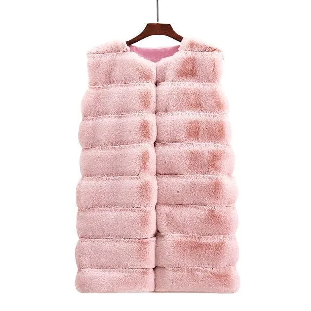 Women Faux Fur Puffy Vest