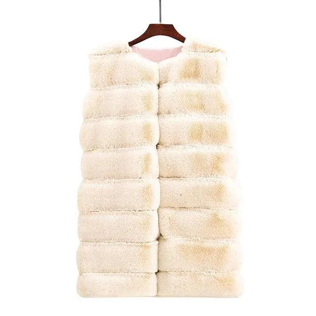 Women Faux Fur Puffy Vest